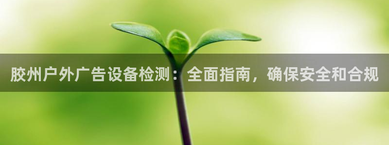 杏宇平台好吗：胶州户外广告设备检测：全面指南，确保安全和合规