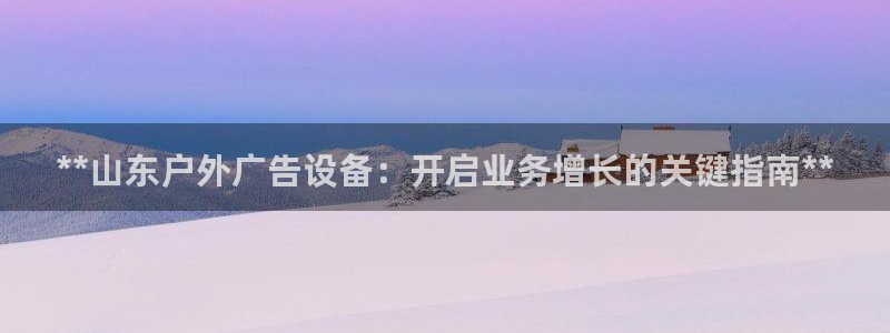杏宇平台提现为什么这么久呢：**山东户外广告设备：开启业务增长的关键指南**