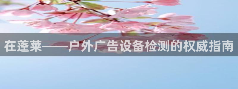 杏宇平台提现为什么这么久呢：在蓬莱——户外广告设备检测的权威指南