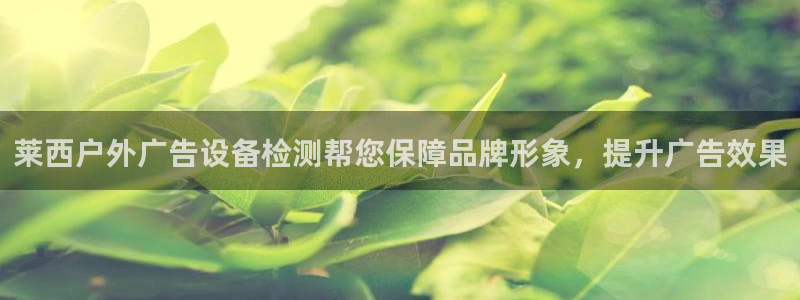 杏宇平台登录步骤：莱西户外广告设备检测帮您保障品牌形象，提升广告效果