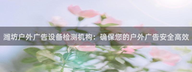 杏宇平台代理多少钱一个月：潍坊户外广告设备检测机构：确保您的户外广告安全高效